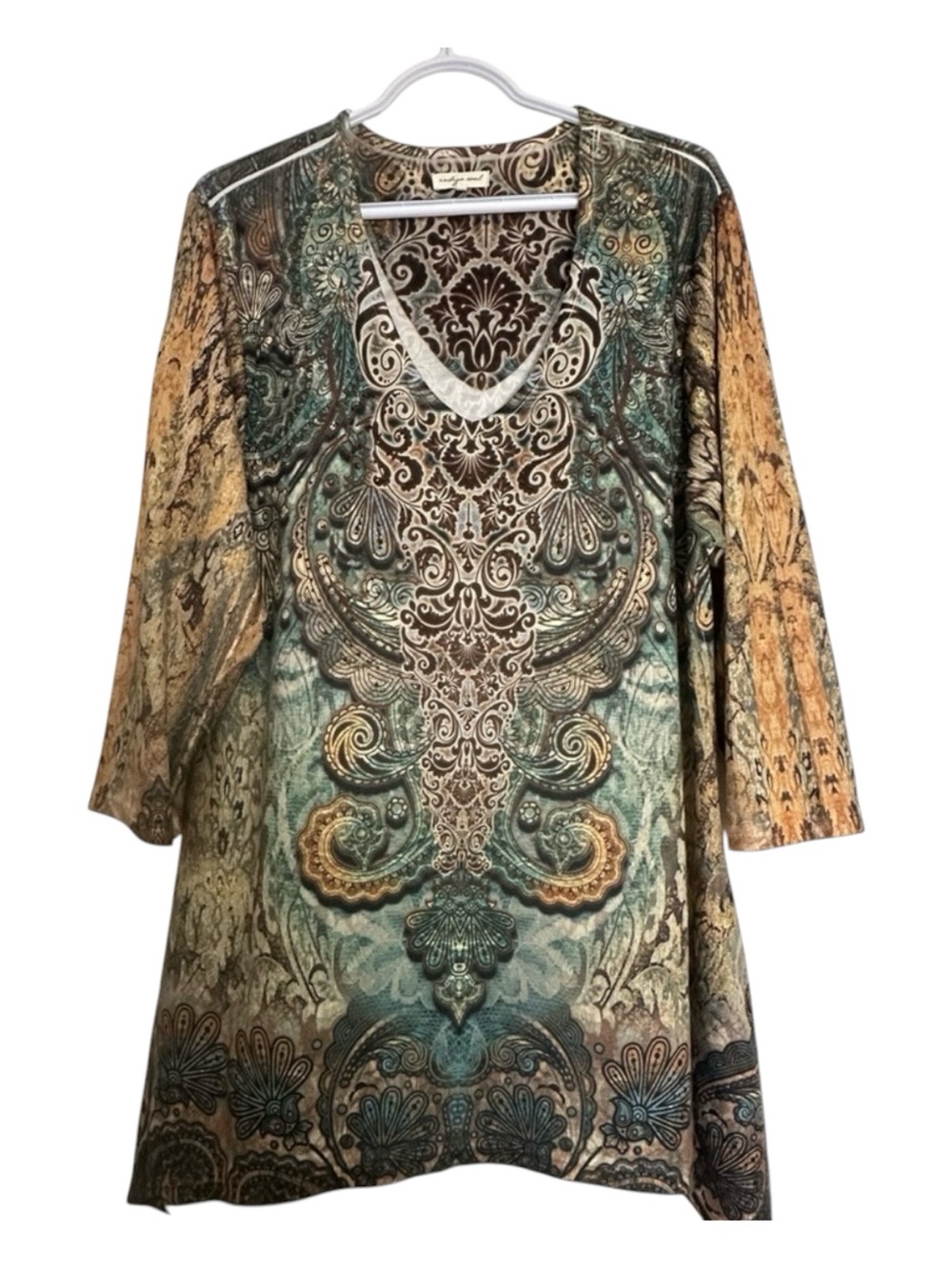 Indigo Soul Brown and Blue Paisley Tunic